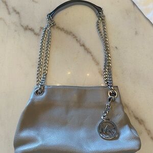 Michael Kors Metallic Shoulder Bag with Chain Straps